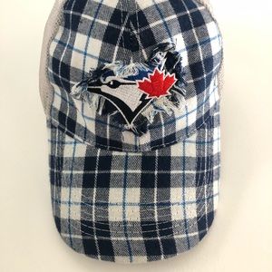 Blue Jays Hat, mesh back plaid